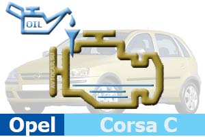 Количество масла в двигателе Opel Corsa C